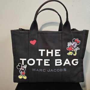 Marc Jacobs Customized Mickey & Minnie Tote Bag & Dust Bag -Medium Black